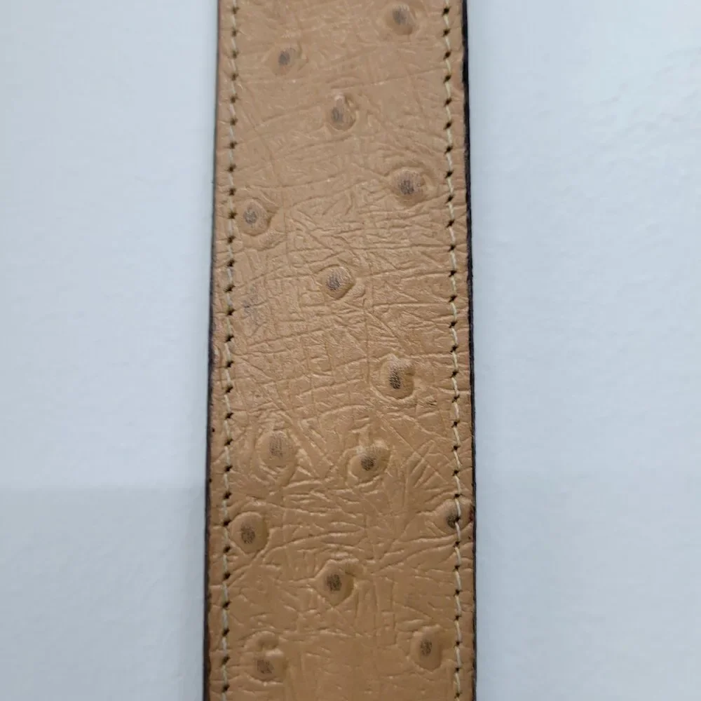 Vintage Ostrich Style Leather Belt
